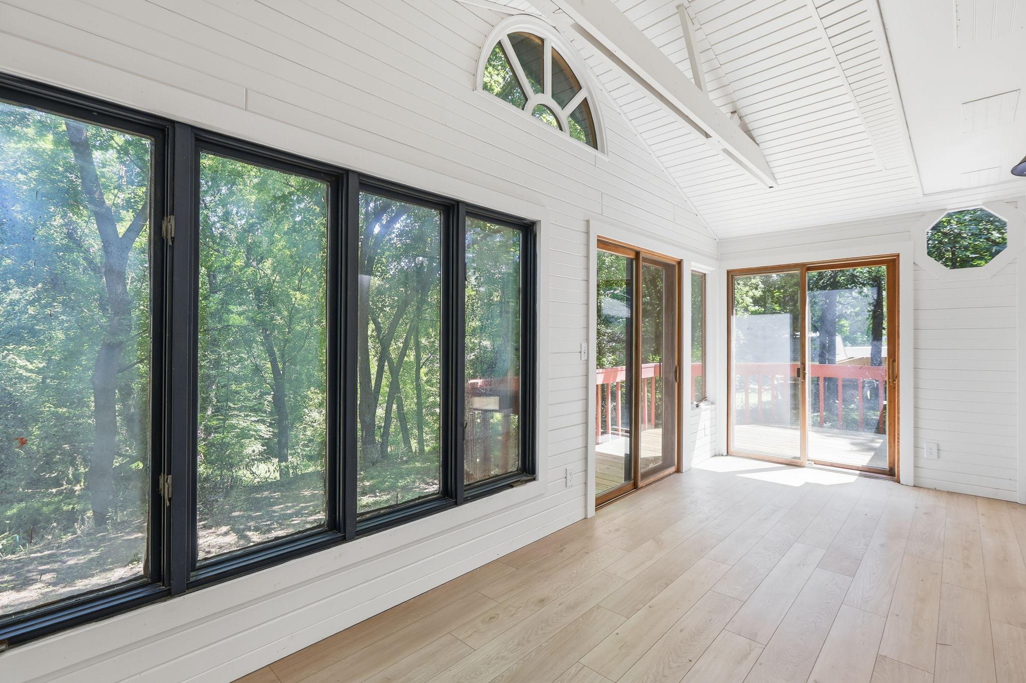 Four season porch off the kitchen