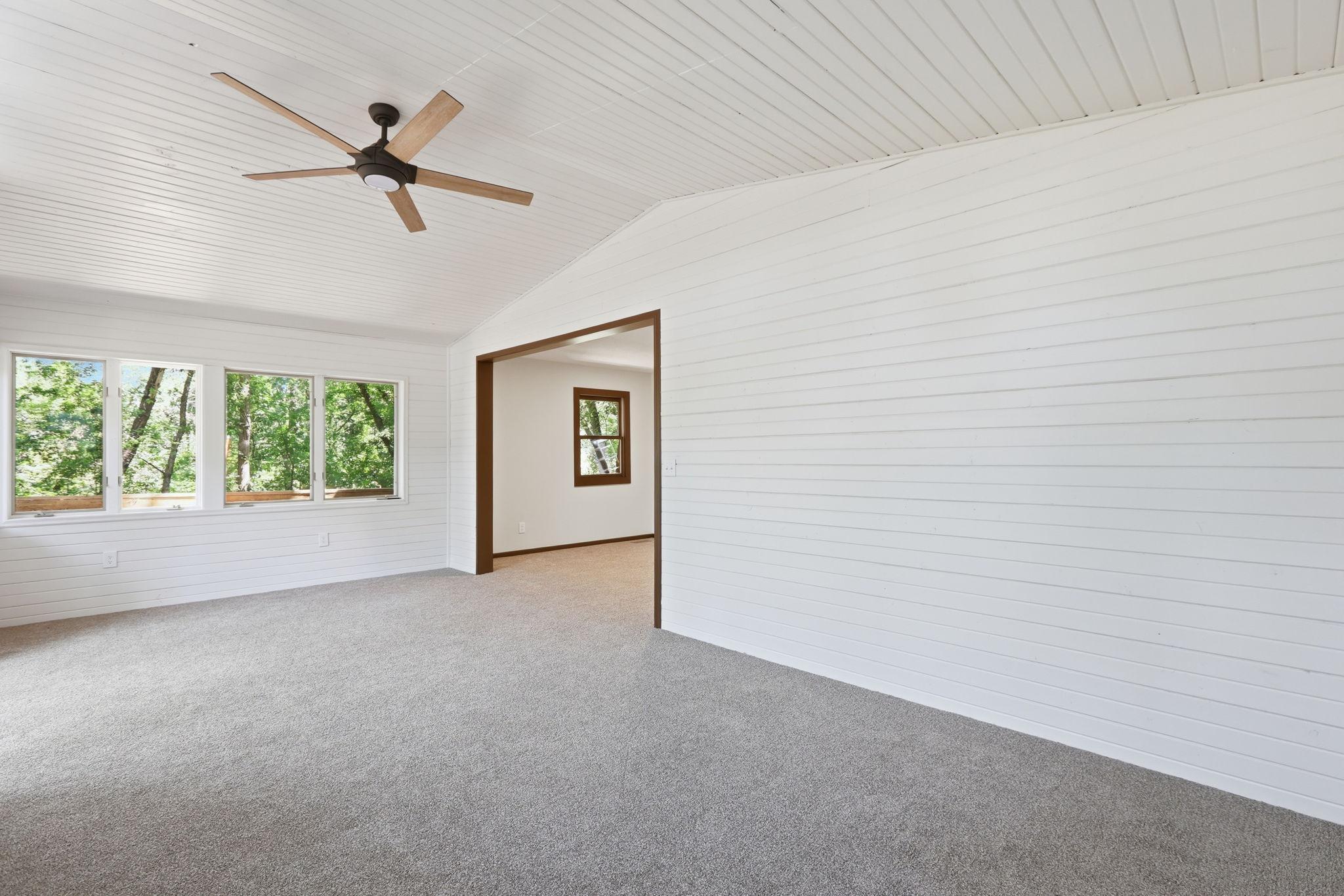 Stunning white shiplap for added texture for a rustic or modern farmhouse look