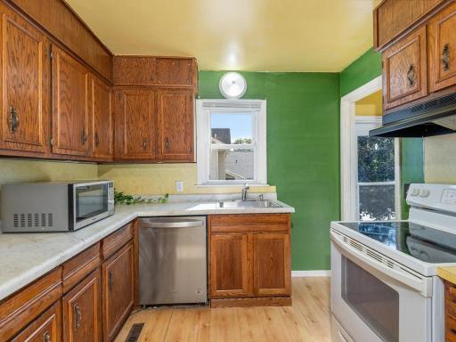 Bright sunny Kitchen with plenty of storage!