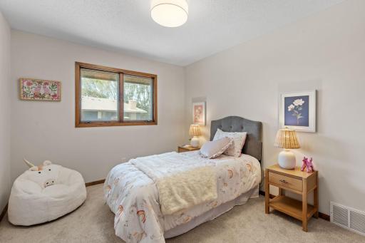 Two of the three bedrooms are all on one level.