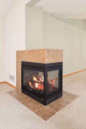 Cozy 3-sided fireplace