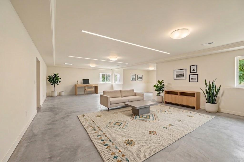 Virtually staged lower level