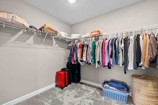 Walk-in closet in the primary bedroom