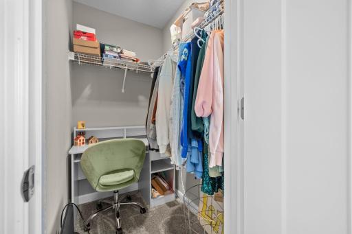 Walk-in closet is large enough for a desk