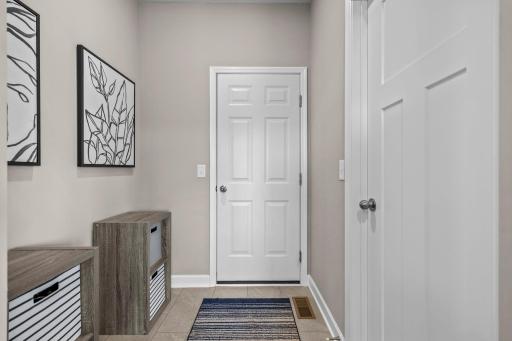 Drop zone off of the garage and large walk-in closet