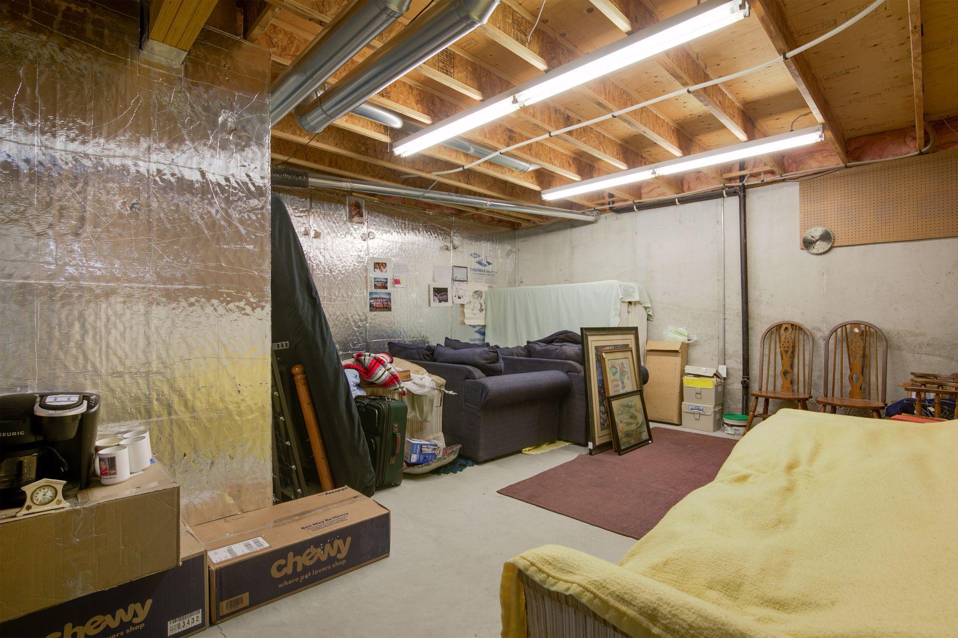 Expansive Storage, hobby, or exercise area area first half