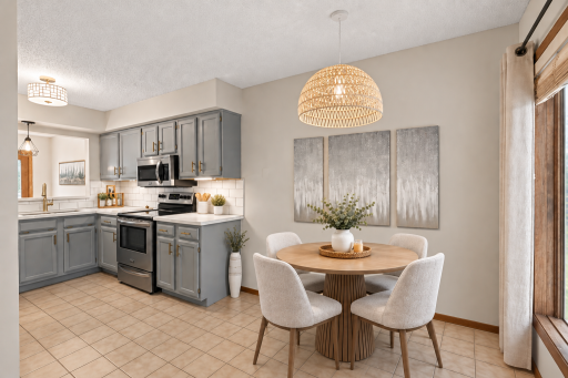 Updated kitchen (dining set is virtually staged)