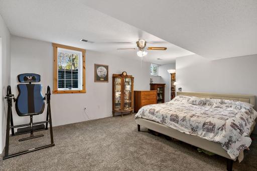 Huge lower level bedroom is also very bright and plenty of storage space.