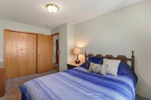 Second main-level bedroom with closet storage.