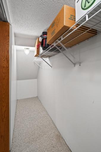 This closet is located under the steps and is a great place to store tons of stuff!