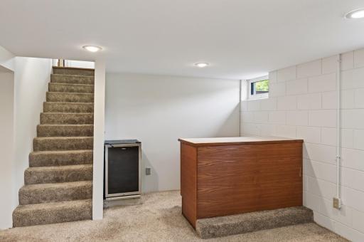 Built in dry bar area.