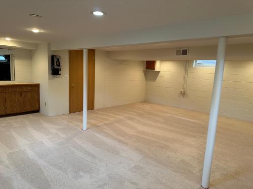 The family room waits for the big screen TV.