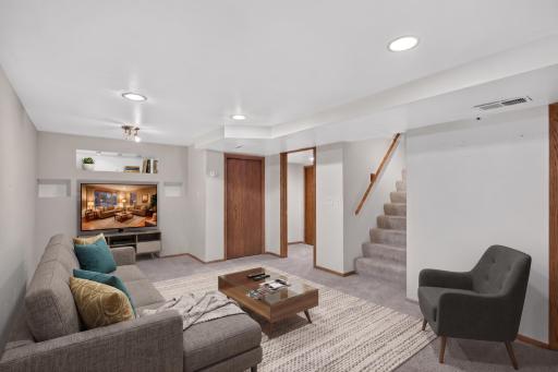 Lower Level Rec Room - Virtually Staged