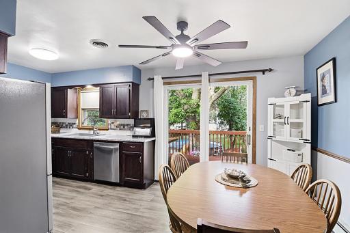 Dining area with patio door to Deck