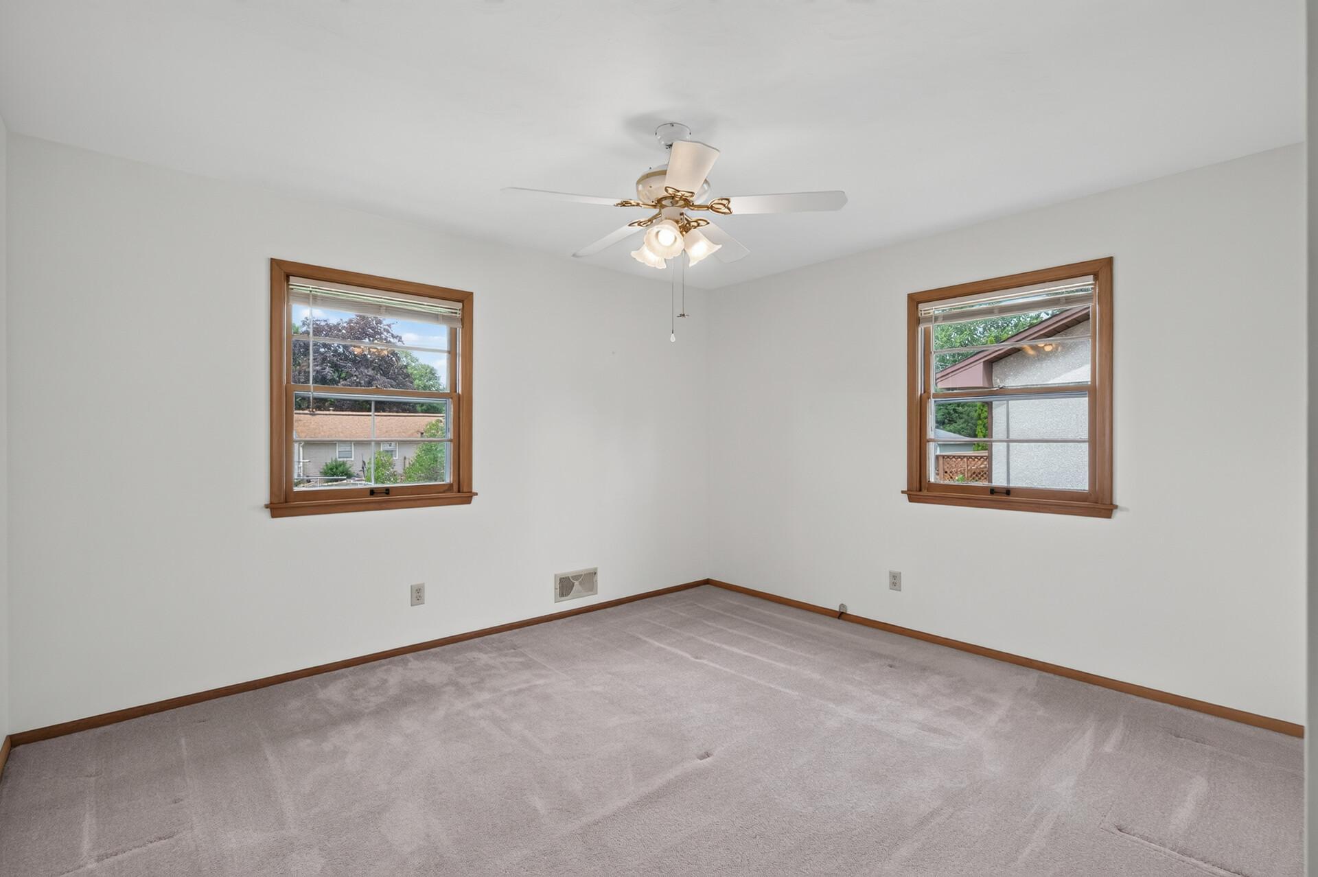 Master bedroom. Hardwood floor under carpet.