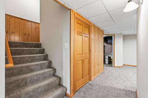 Switchback stairs to lower level