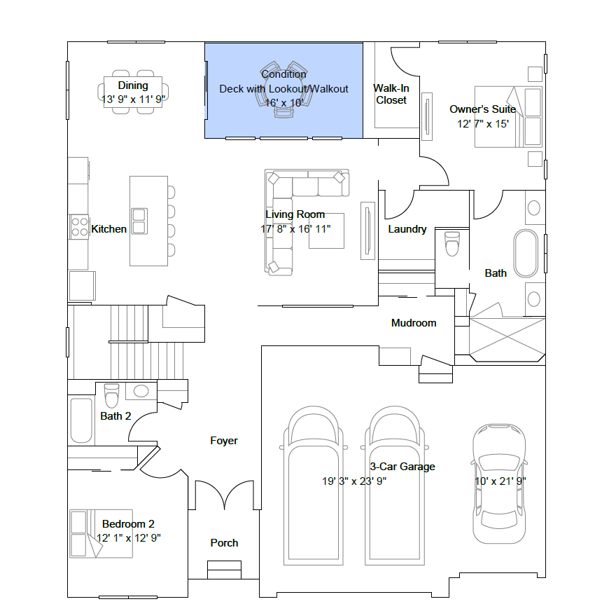 Montreux main level floorplan