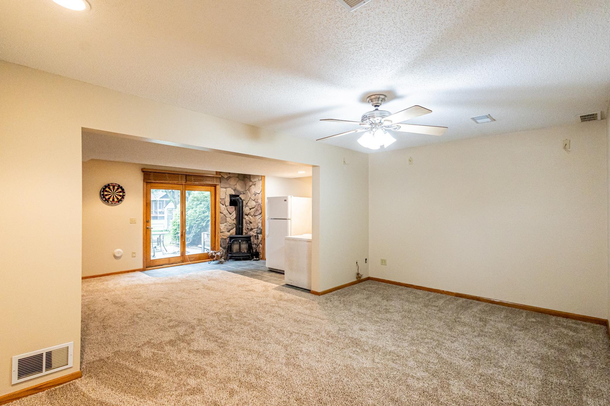 Large lower level family room