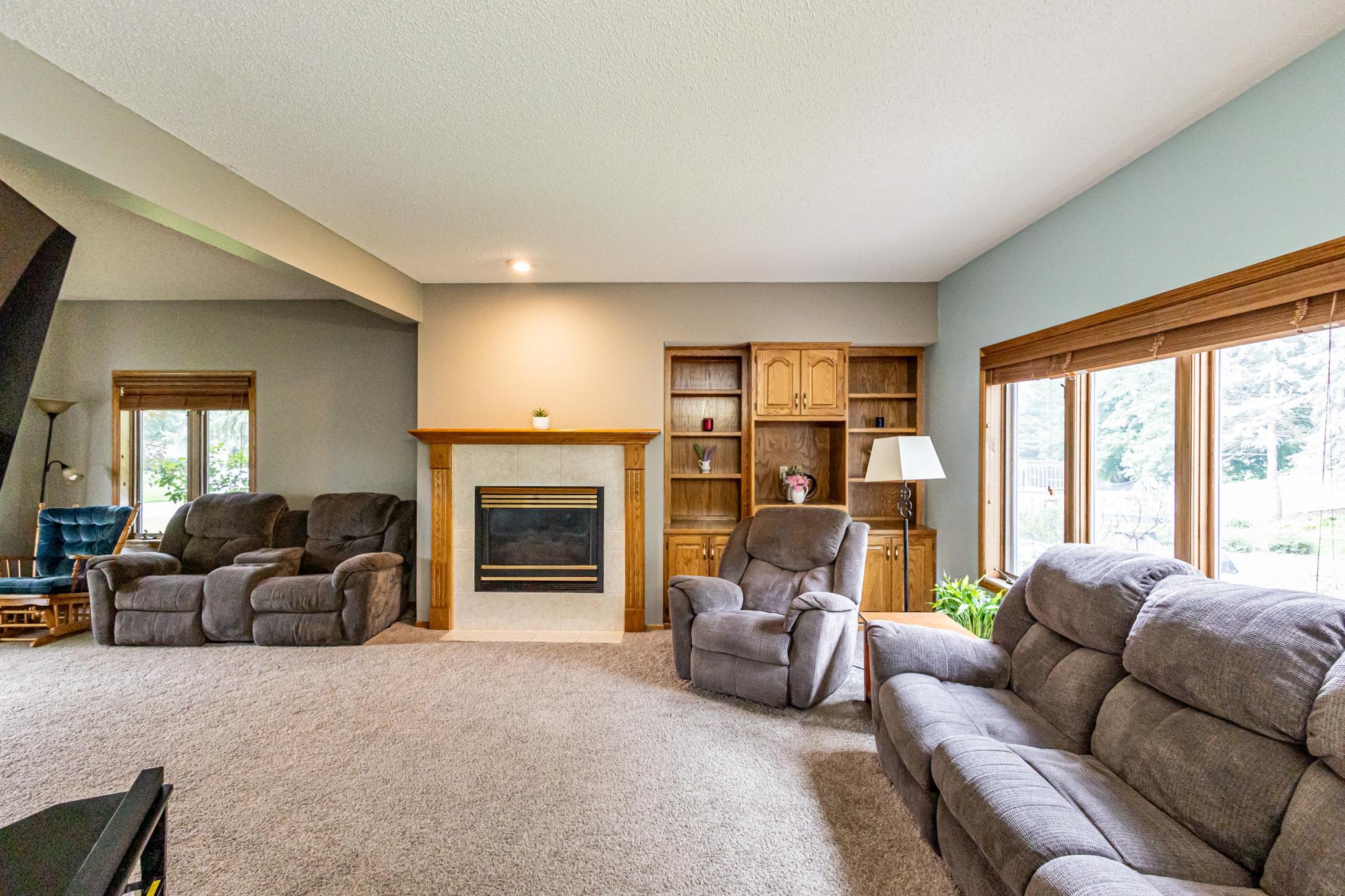 Gas fireplace in main floor family room