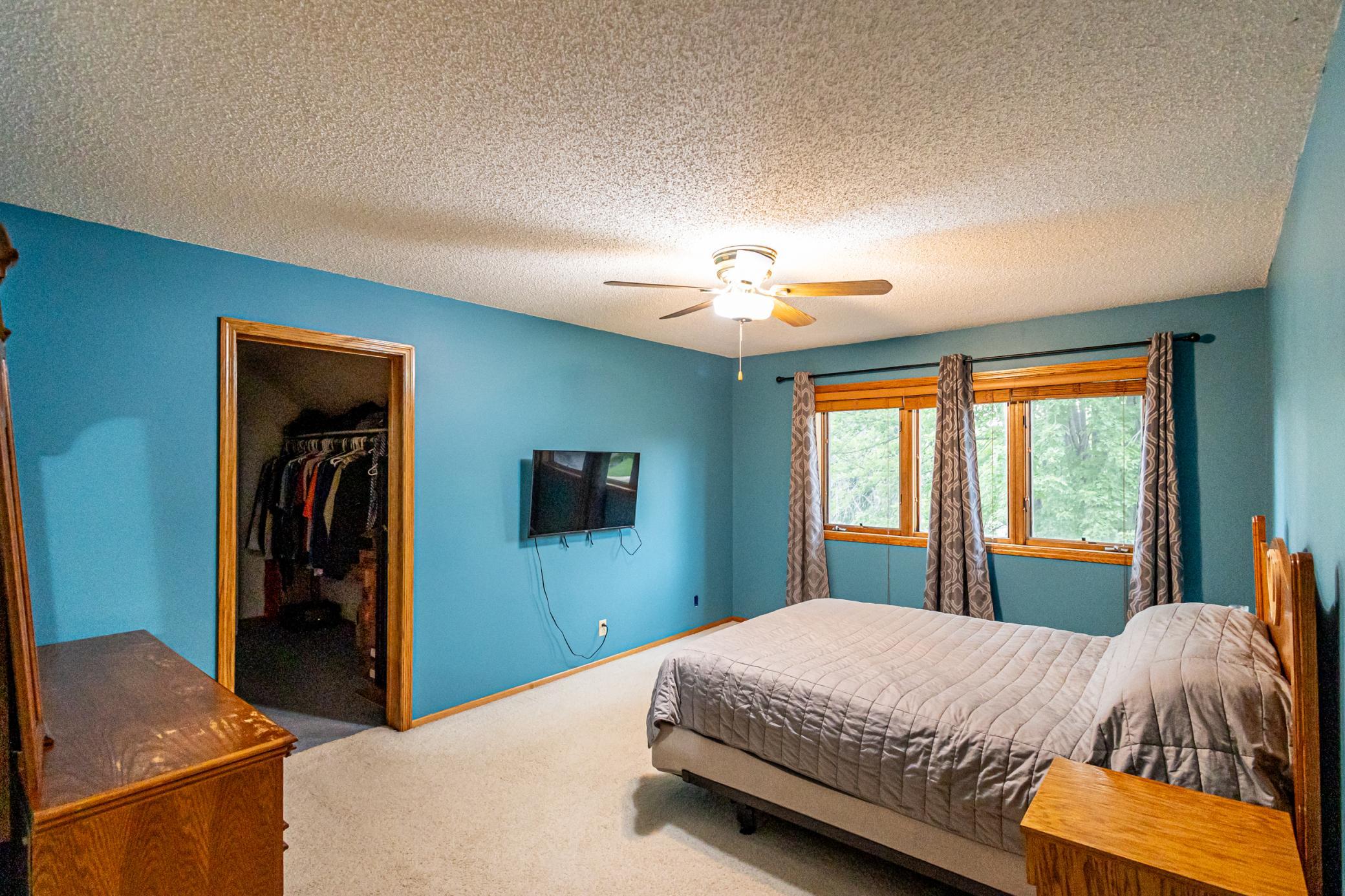 Large walkin closet in primary bedroom