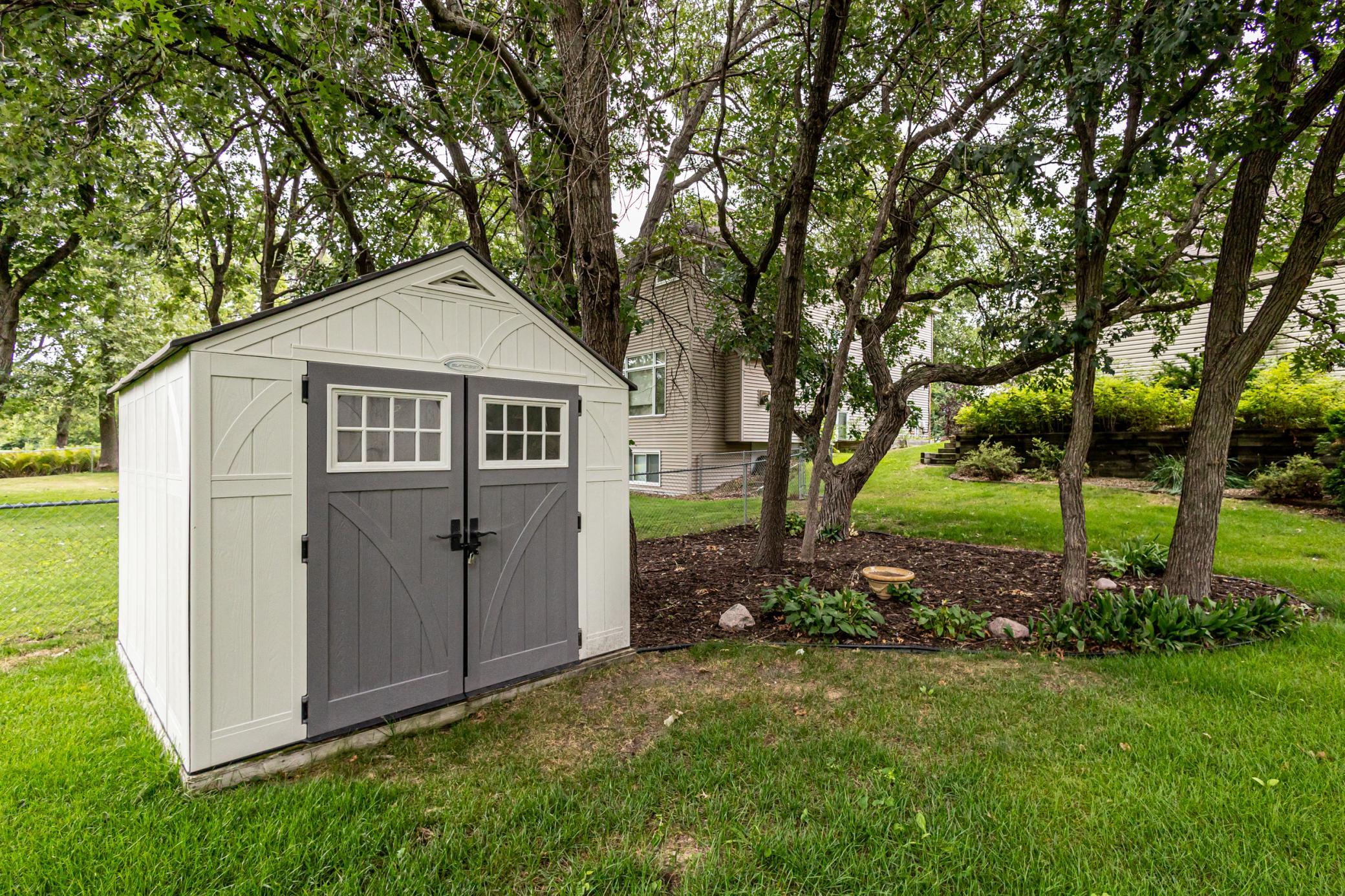 Storage shed in back yard
