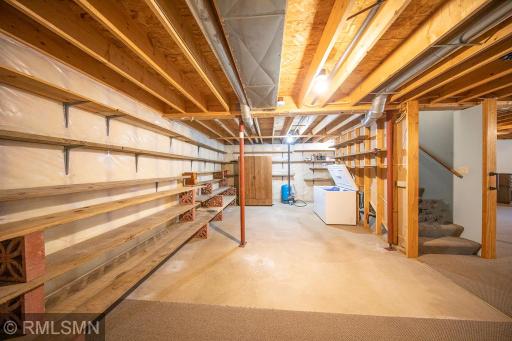 Enough shelf space for the consummate canner, pottery, crafter or artisan. Storage galore!.