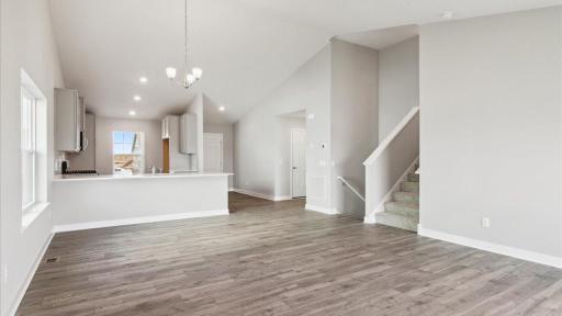 You can comfortably fit six barstools at the massive counter. Photo is of similar home. Colors and options may vary. Ask Sales Agent for details.