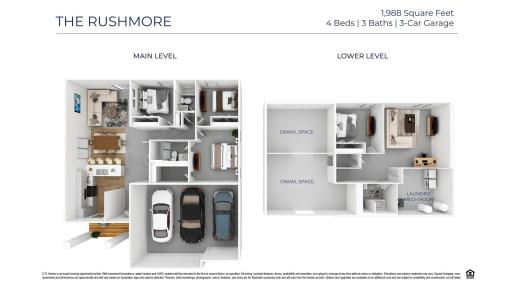 The Rushmore - imagine yourself here! 3D Floorplan of the Rushmore to help you visualize furniture placement.