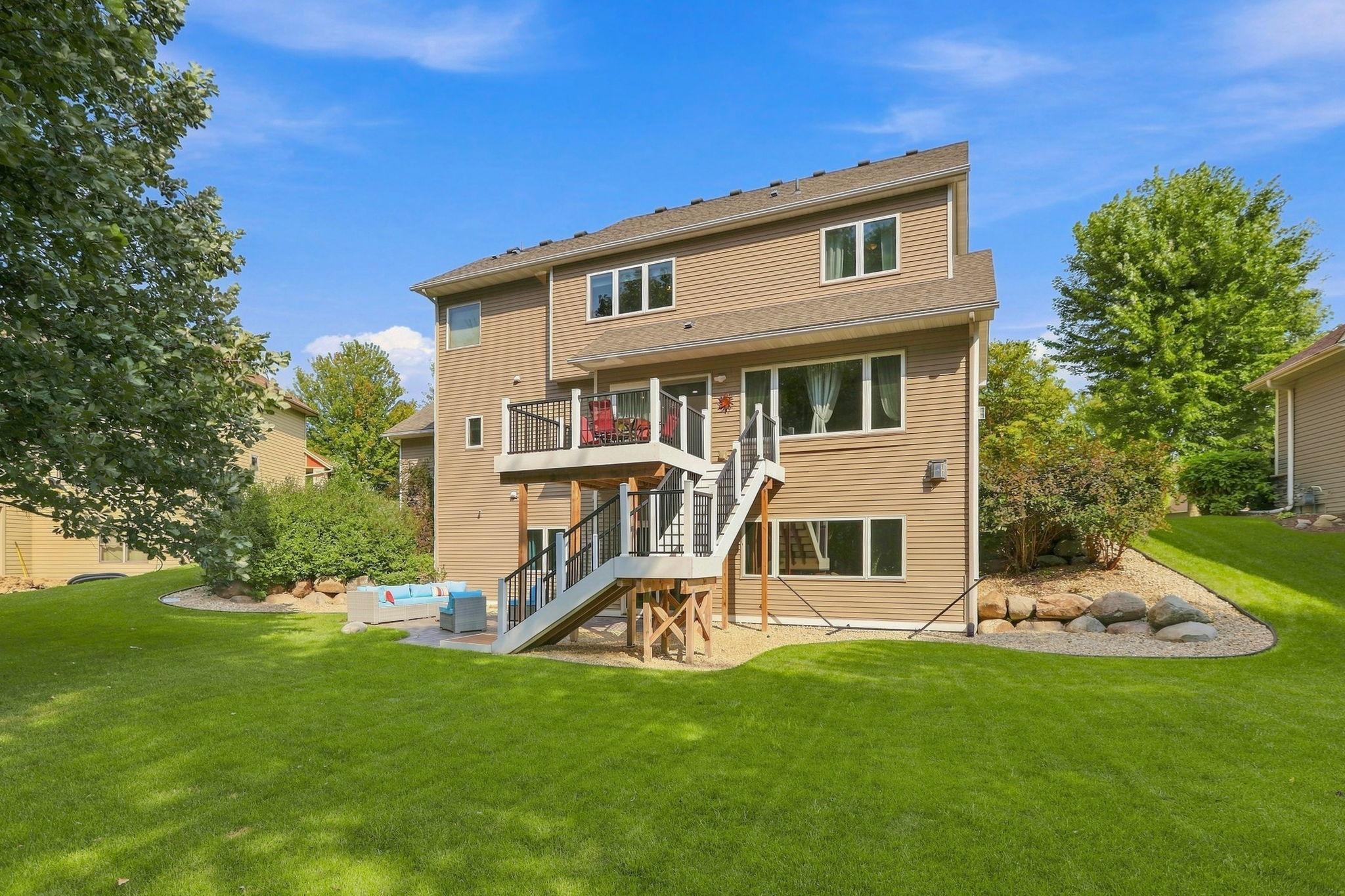 Enjoy all the space the backyard has to host outdoor game nights!