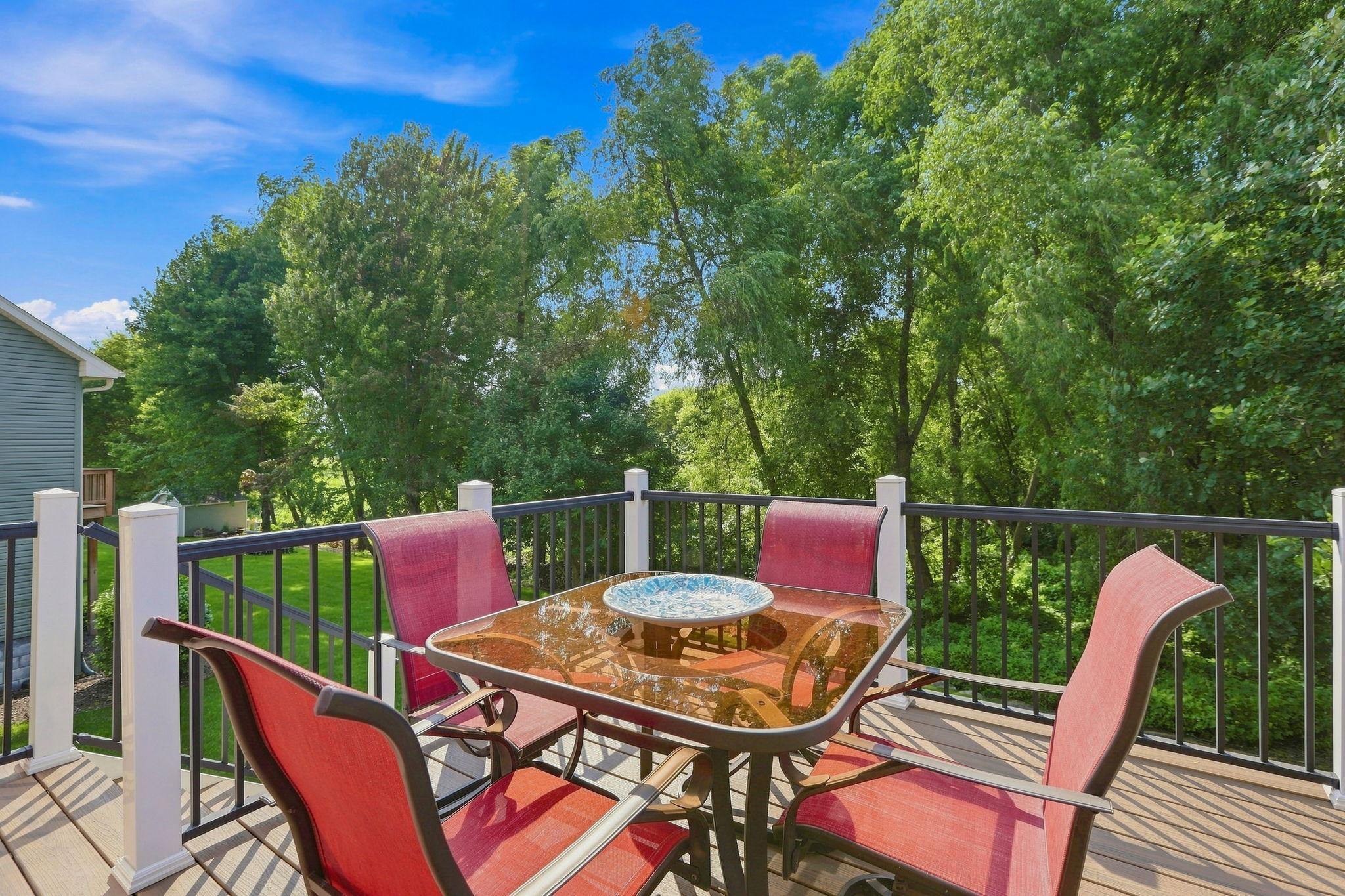 With this view of the trees from the deck, it feels like you are in a treehouse.