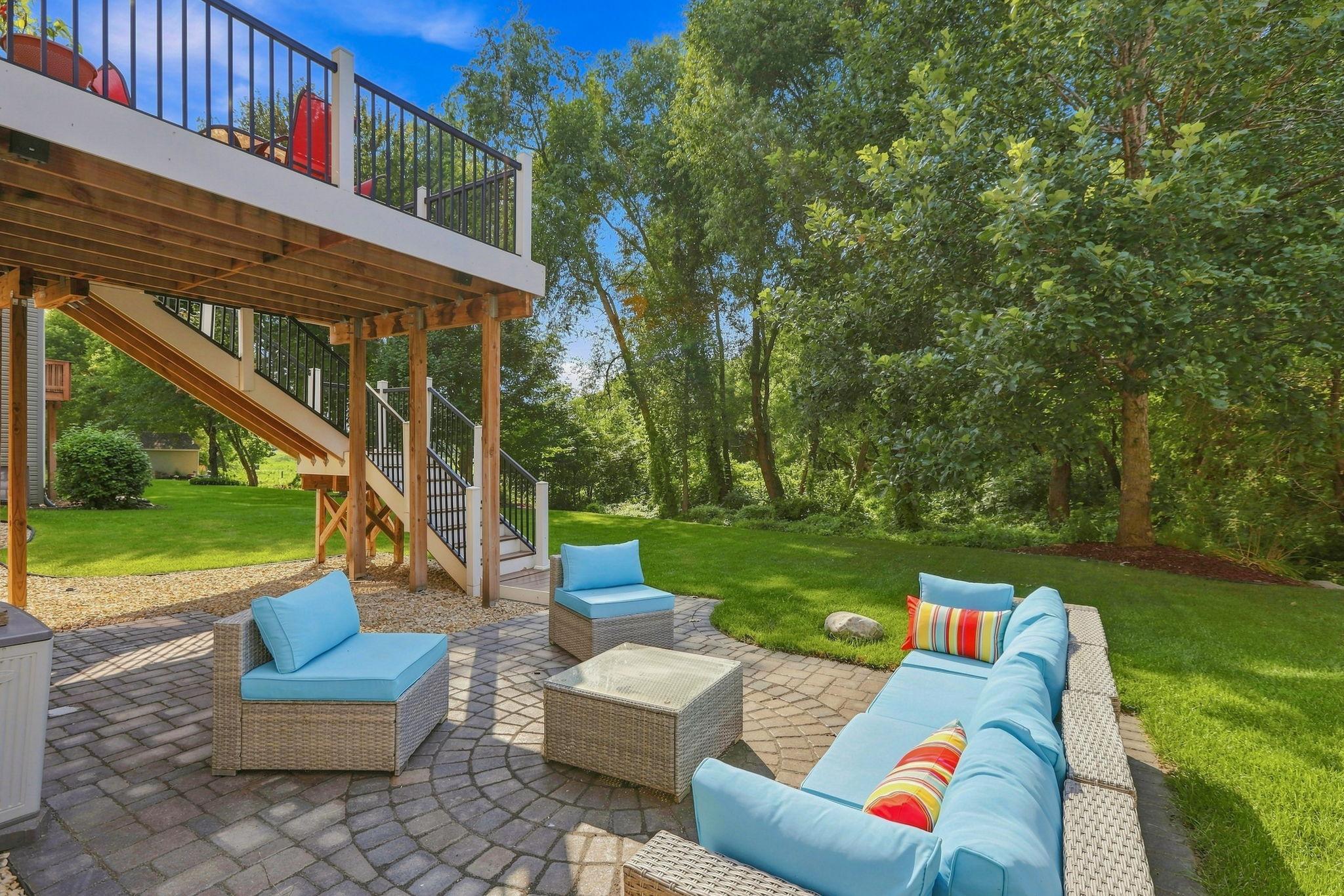 Wooded privacy abounds in your outdoor retreat.