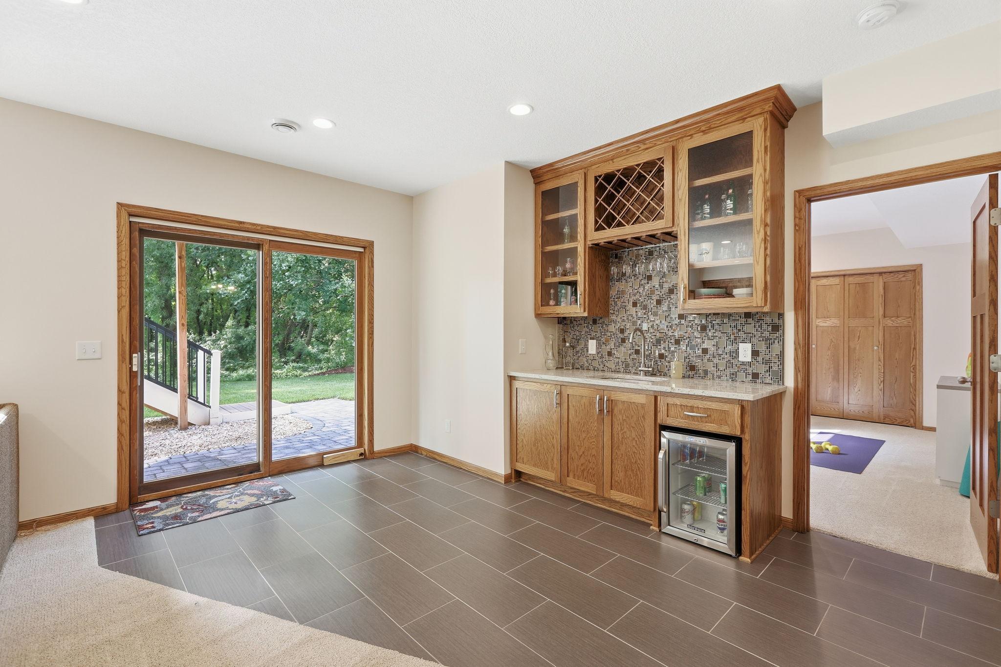 The perfect set-up for your movie nights are set with the built-in refreshment area.