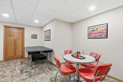 The lower level game room is on point!