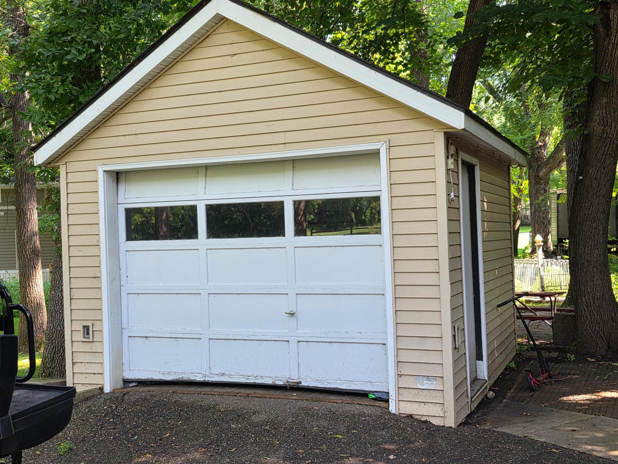 Great garage included with Unit 229 at Cokato Lake RV Resort