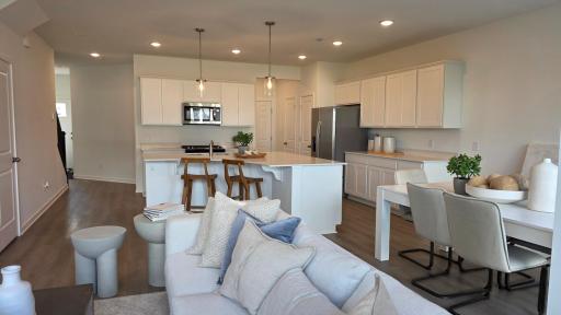 Spacious main level with connected living areas (Actual home - furniture not included)