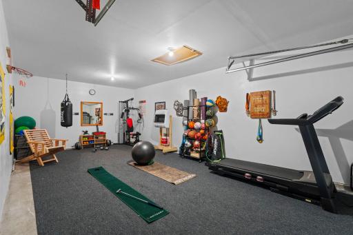3rd garage stall used as gym