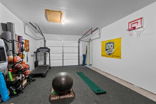 3rd garage stall used as gym