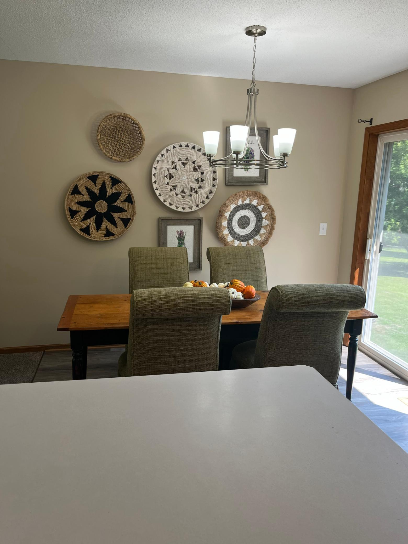 View of the dining room from the kitchen.