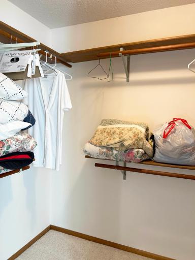 A peek into the walk-in closet in the first bedroom.