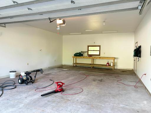 A look inside the super insulated two-car garage.