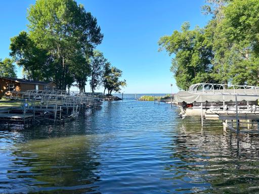 A closer look at the lake access and harbor.