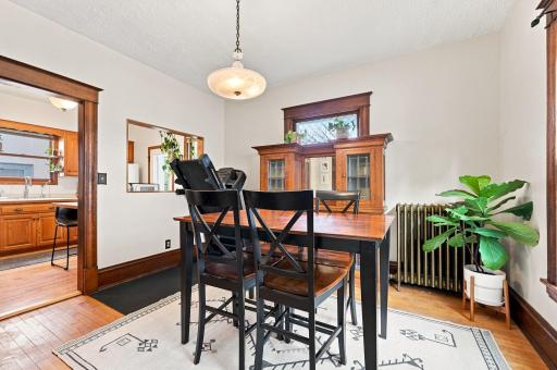 Classic dining space with large built-in buffet