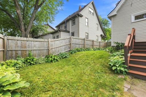 Private backyard offers plenty of outdoor space
