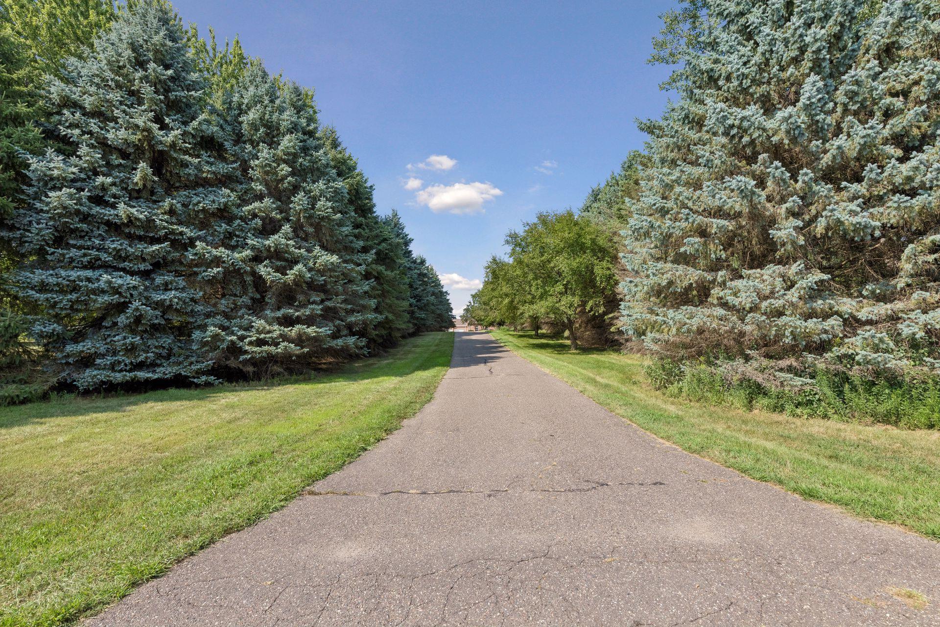 Welcome to 14820 110th St. S.! The breathtaking long driveway lined with mature spruce trees sets the stage for this special Denmark Township property.