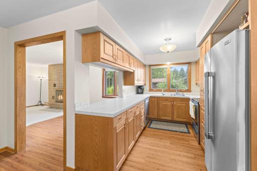 Kitchen with serve through