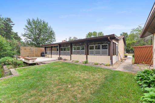 Back of home with retractible awning