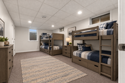 Lower level bedroom - AI enhanced