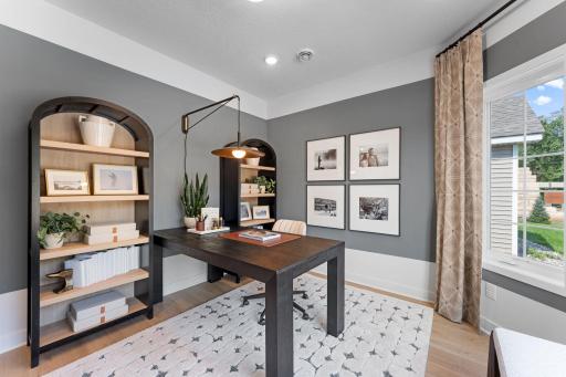 Front Den/Flex Room - staged model - showing for representational purposes of floorplan only, Finishes/options will be different.