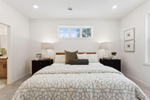 Owner's bedroom - staged model - showing for representational purposes of floorplan only, Finishes/options will be different.
