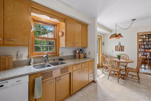 Kitchen window with view of gorgeous backyard.